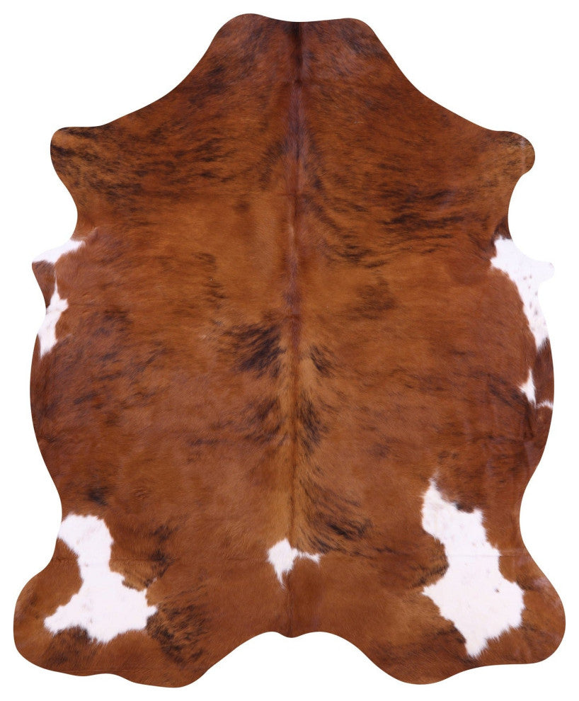 7' 5" X 6' 2" Brindle Natural Cowhide Rug C1561
