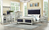 Varian Bed, Black Velvet and Mirrored, Queen