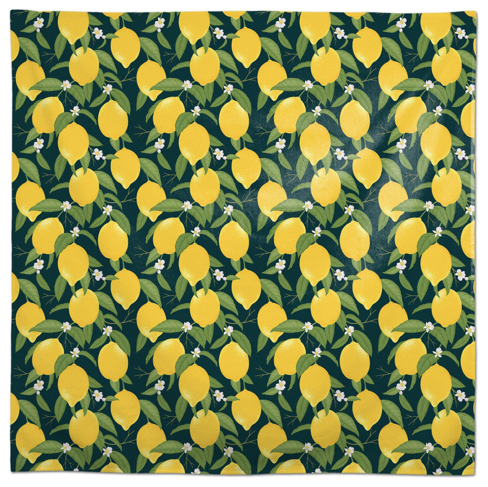 Lemon Pattern Teal 2 58x58 Tablecloth