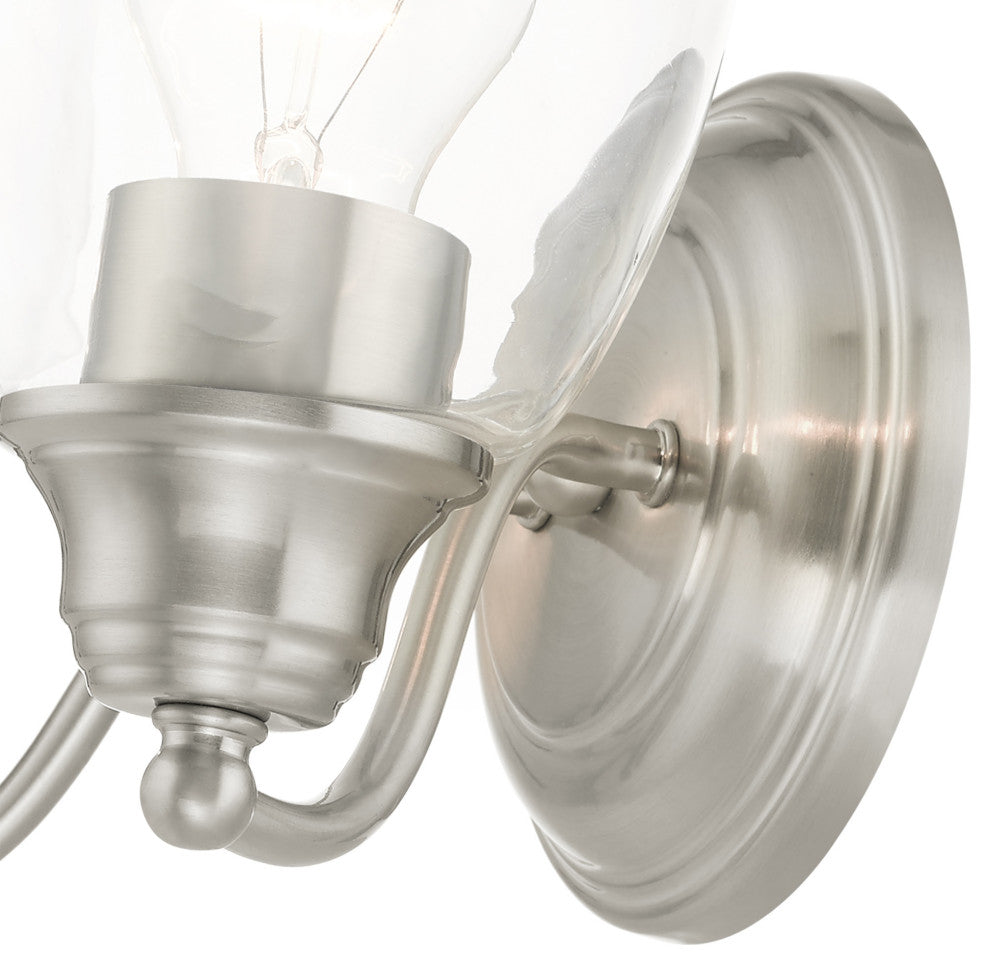 Brushed Nickel Transitional, Colonial, Vanity Sconce