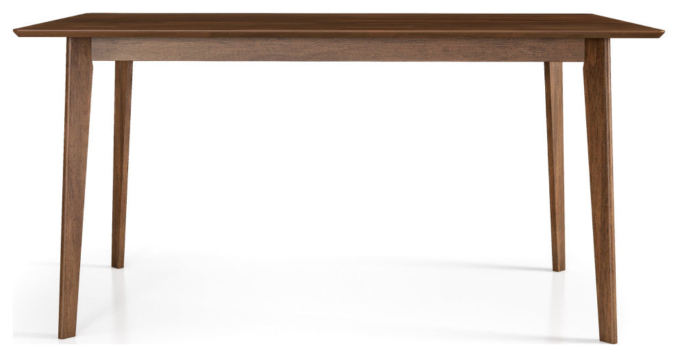 Abbott Mid-Century Modern Solid Wood Walnut Dining Table, W 35.5" X L 59.1" X H 29.7"