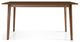 Abbott Mid-Century Modern Solid Wood Walnut Dining Table, W 35.5" X L 59.1" X H 29.7"