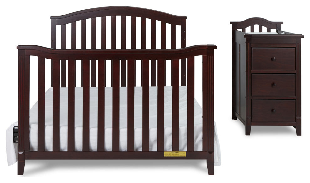 Kali 4-in-1 Convertible Crib, Espresso, With Changer (3 Drawers)