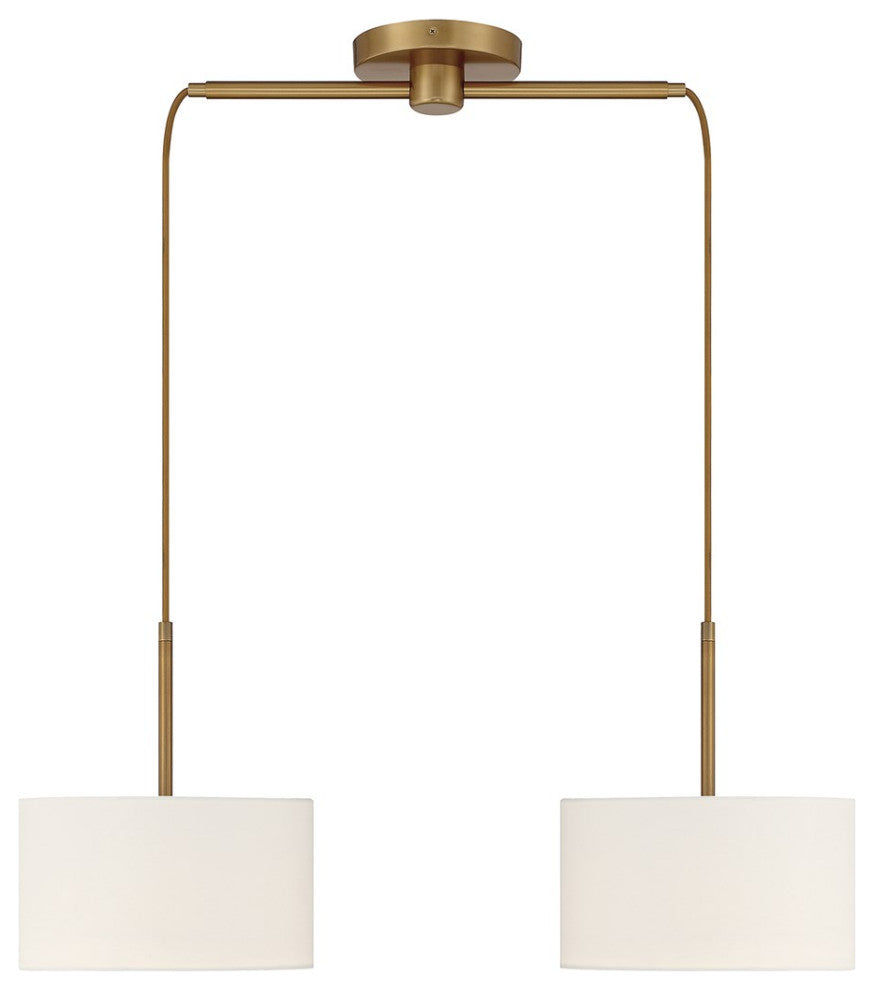 Savoy House Meridian 2-Light Chandelier M100109NB, Natural Brass
