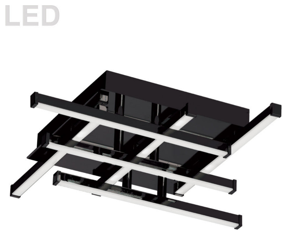 18W Flush-Mount Matte Black With White Acrylic Diffuser