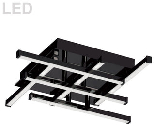 18W Flush-Mount Matte Black With White Acrylic Diffuser