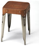 Brown Leather Counter Stool