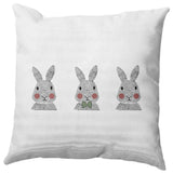 Bunny Triplets Easter Indoor/Outdoor Throw Pillow, Laurel Tree Green, 16x16"