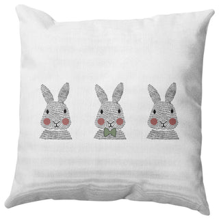 Bunny Triplets Easter Indoor/Outdoor Throw Pillow, Laurel Tree Green, 16x16"