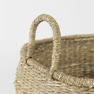 Set of Two Round Wicker Storage Baskets