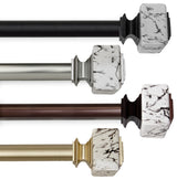 Brielle 1" Diameter Curtain Rod, Black, 160-240"