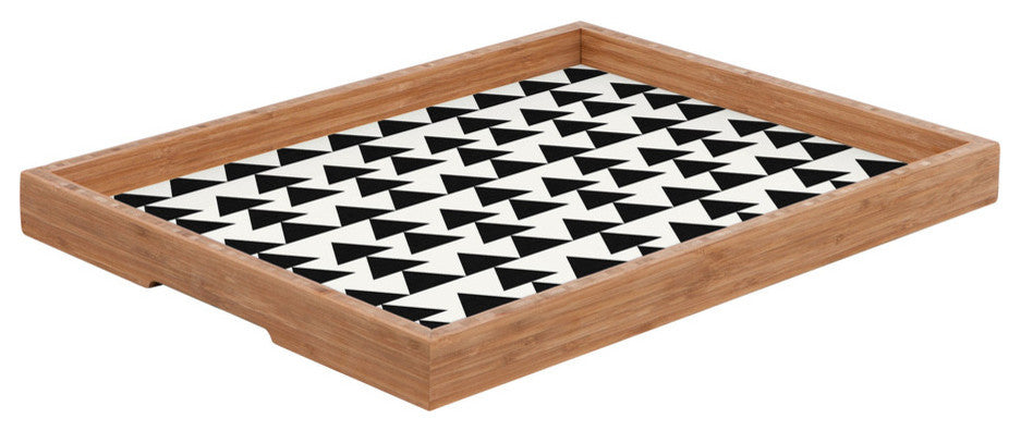 Holli Zollinger Triangles Black Rectangular Tray