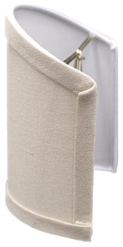 4.25" Clip On Wall Sconce Shield Half Lamp Shade, Beige Linen