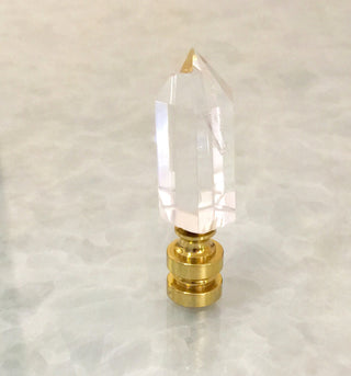 Clear Quartz Crystal Point Lamp Finial