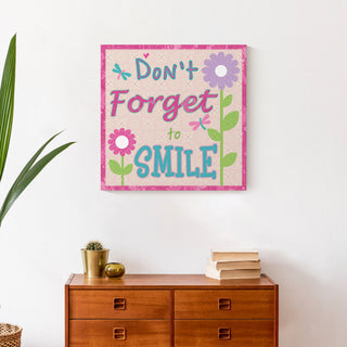 Don't Forget To Smile 20x20 Canvas Wall Art