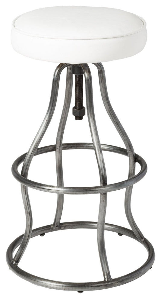 Bowie Bar Stool - White Leather