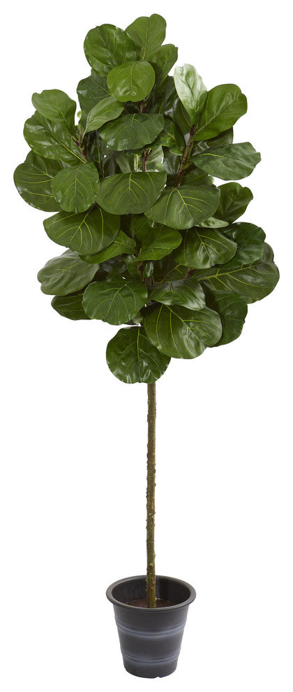 Nearly Natural 6.5" Fiddle Leaf Artificial Tree With Decorative Planter