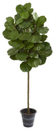 Nearly Natural 6.5" Fiddle Leaf Artificial Tree With Decorative Planter