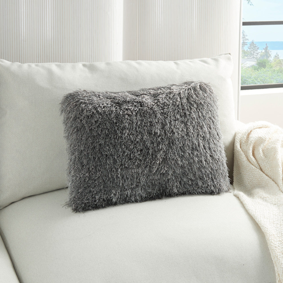 Nourison TL004 Throw Pillow, Charcoal, 14" x 20"