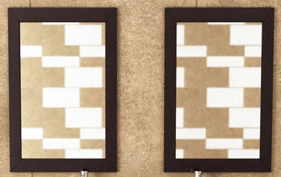 Set of 2 Bathroom Mirrors with Solid Wood Trim in Espresso