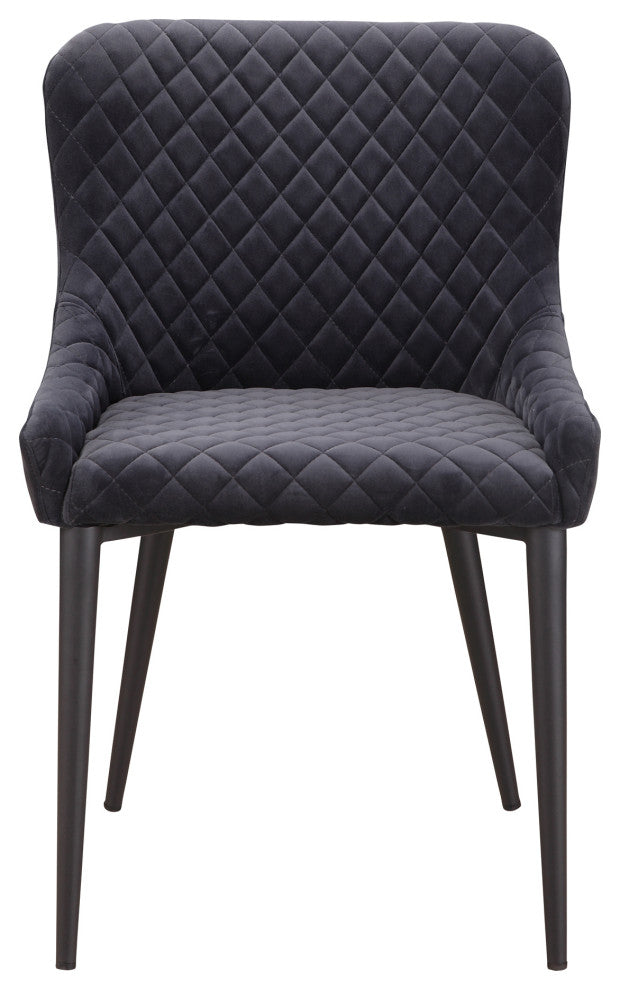 Contemporary Etta Dining Chair Dark Grey - Grey