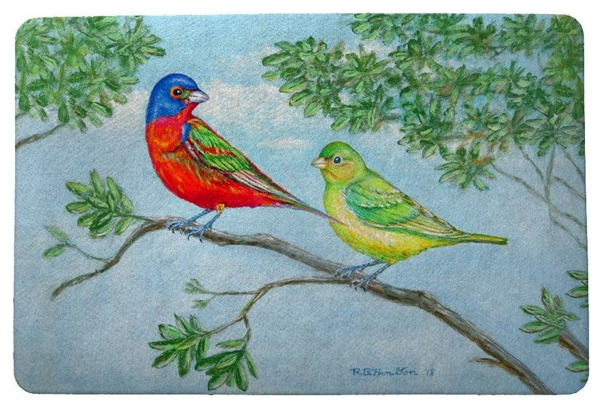 Betsy Drake Pair of Buntings Door Mat 30x50