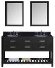 Virtu Caroline Estate 60" Double Bathroom Vanity, Espresso, Mirrors