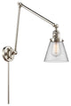Cone Swing Arm With Switch, Polished Nickel, Clear, Clear