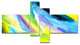 Green Vibrant Brushstrokes, Abstract Canvas Art Print, 60"x32", 4 panels