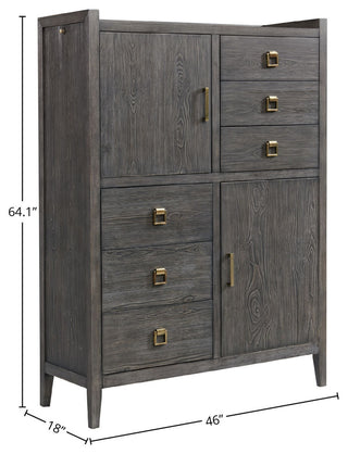 Portia 6-Drawer Gentleman's Chest, Brushed Brindle