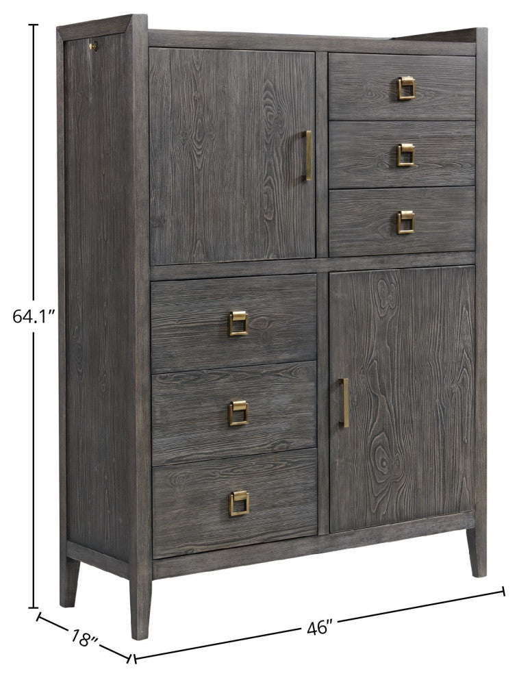 Portia 6-Drawer Gentleman's Chest, Brushed Brindle