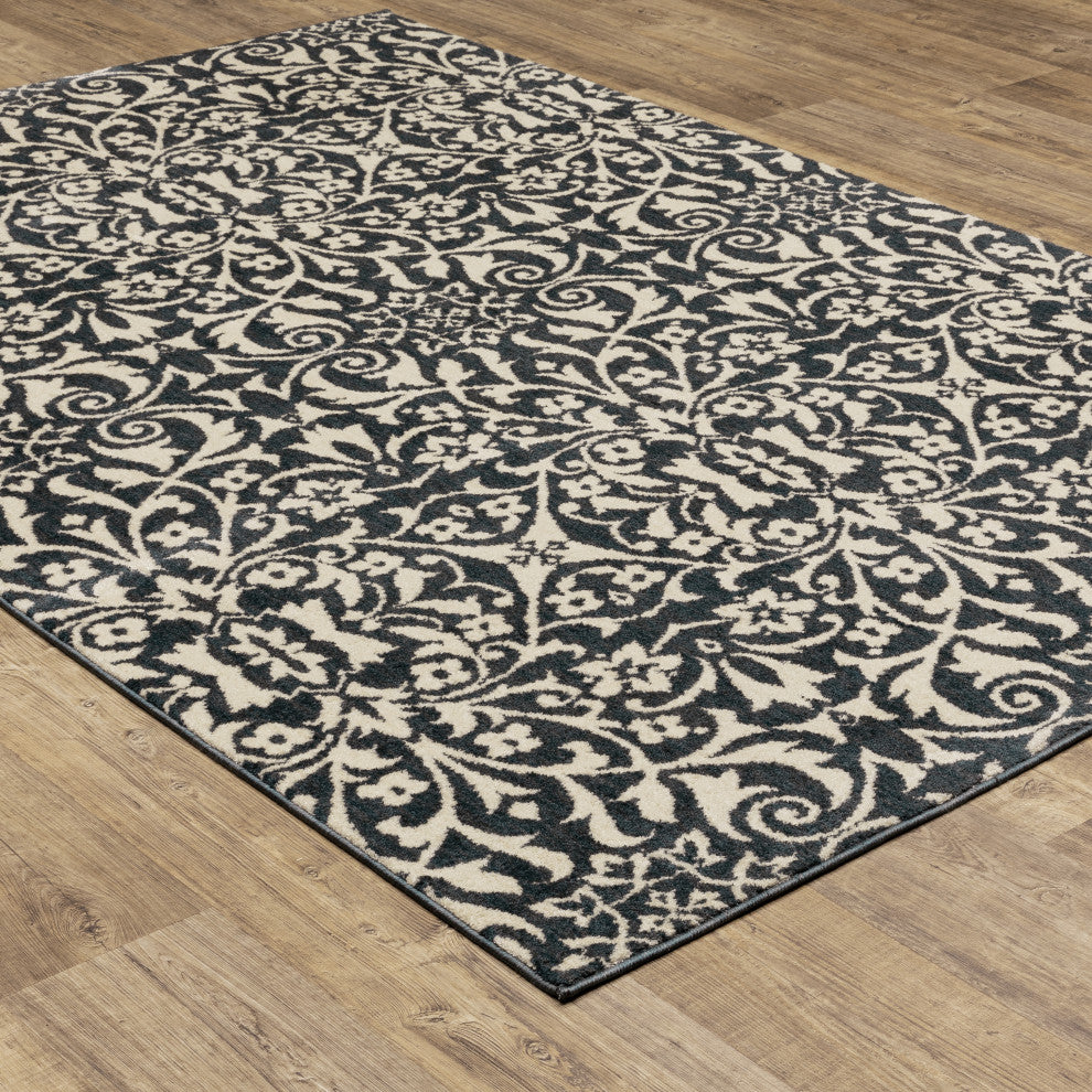 Oriental Weavers Fiona Indoor Rug Blue/ Ivory 6'7" X 9'2"