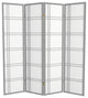 6' Tall Double Cross Shoji Screen, Special Edition, Gray, 4 Panels