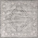 Modern Persian Vintage Medallion Light Grey 6' Square Area Rug