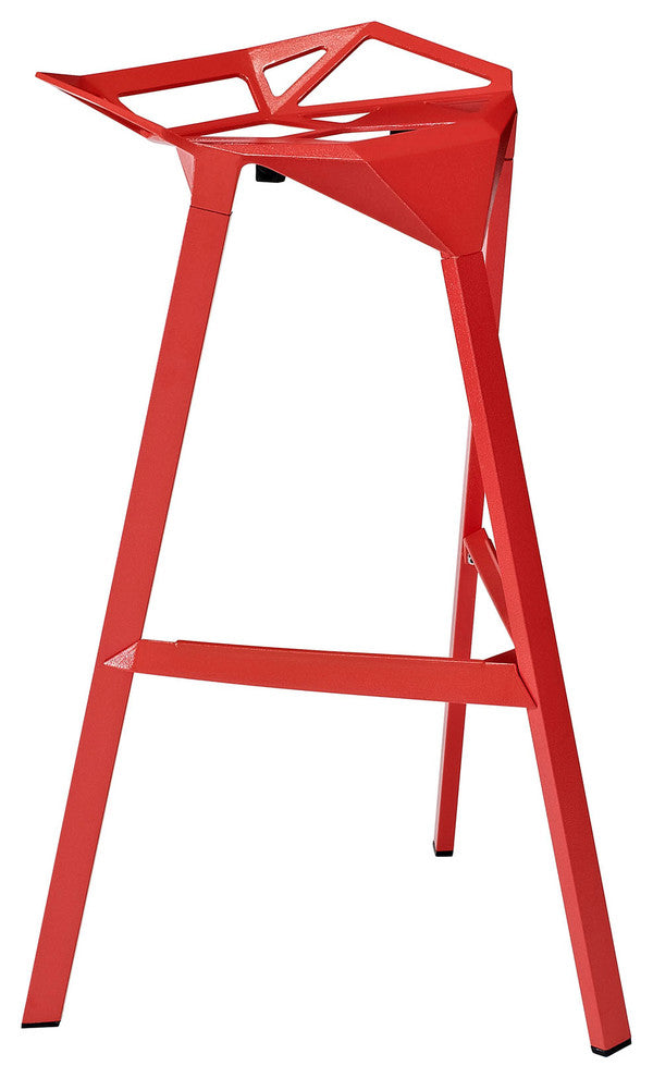 Modern Contemporary Dining Kitchen Stacking Bar Stool Red