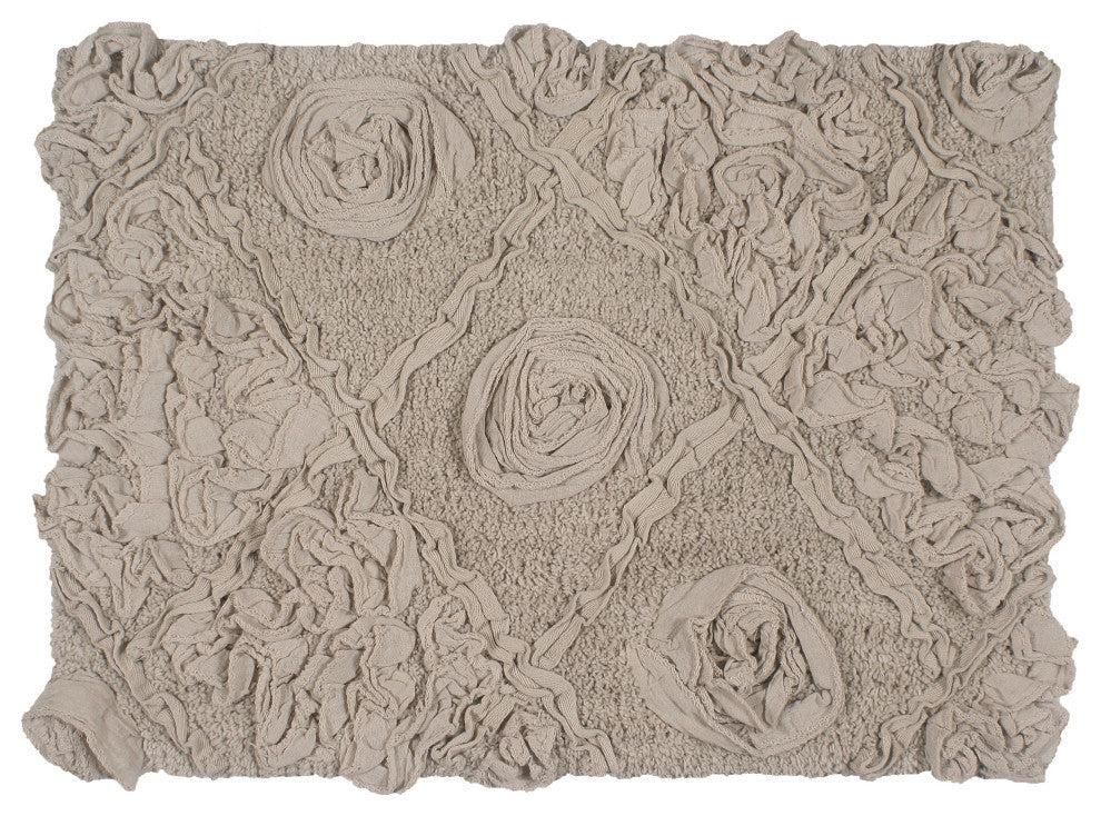 Modesto Bath Rug Bath Rug Set, Machine Wash, 17x24" Rectangle, Linen