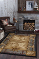 Seashore Nautical Novelty Lodge Pattern Beige Rectangle Area Rug, 5'x7'