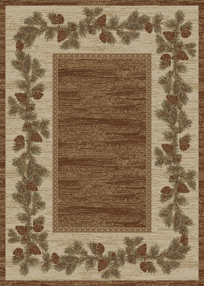 Hearthside Rustic Mountain View Brown Area Rug, 2'3"x7'7"