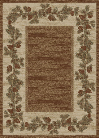 Hearthside Rustic Mountain View Brown Area Rug, 2'3"x7'7"