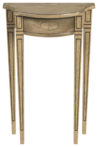 Chester Demilune Console Table, Antique Beige