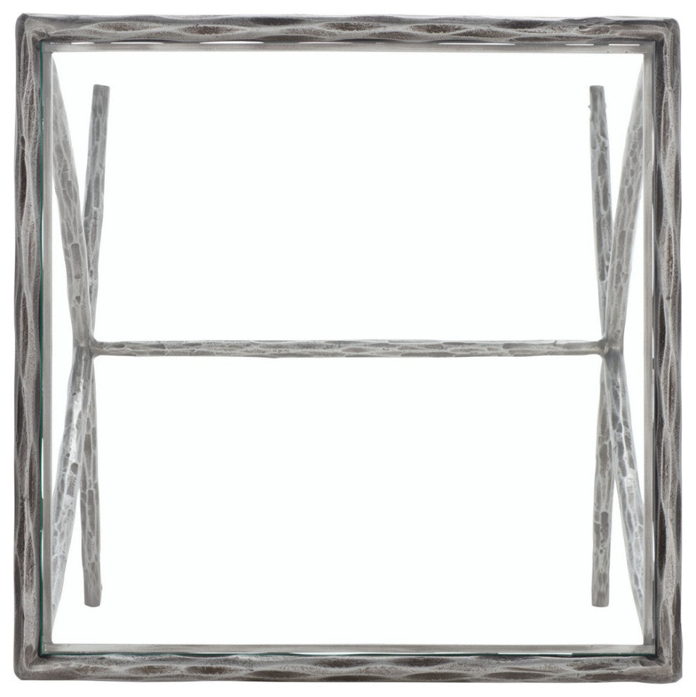 Safavieh Couture Debbie Square Metal Accent Table, Silver