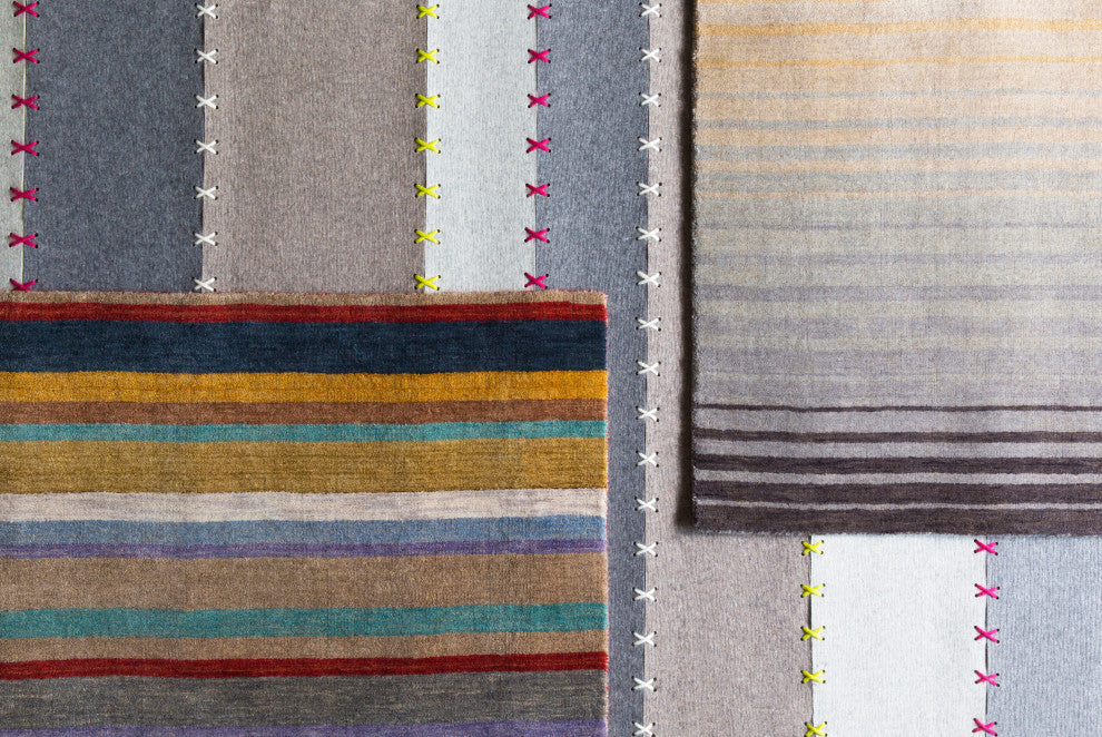 Surya Thread THR-2000 5'x8' Rug, Camel/Light Gray/Lime/Garnet/Cream