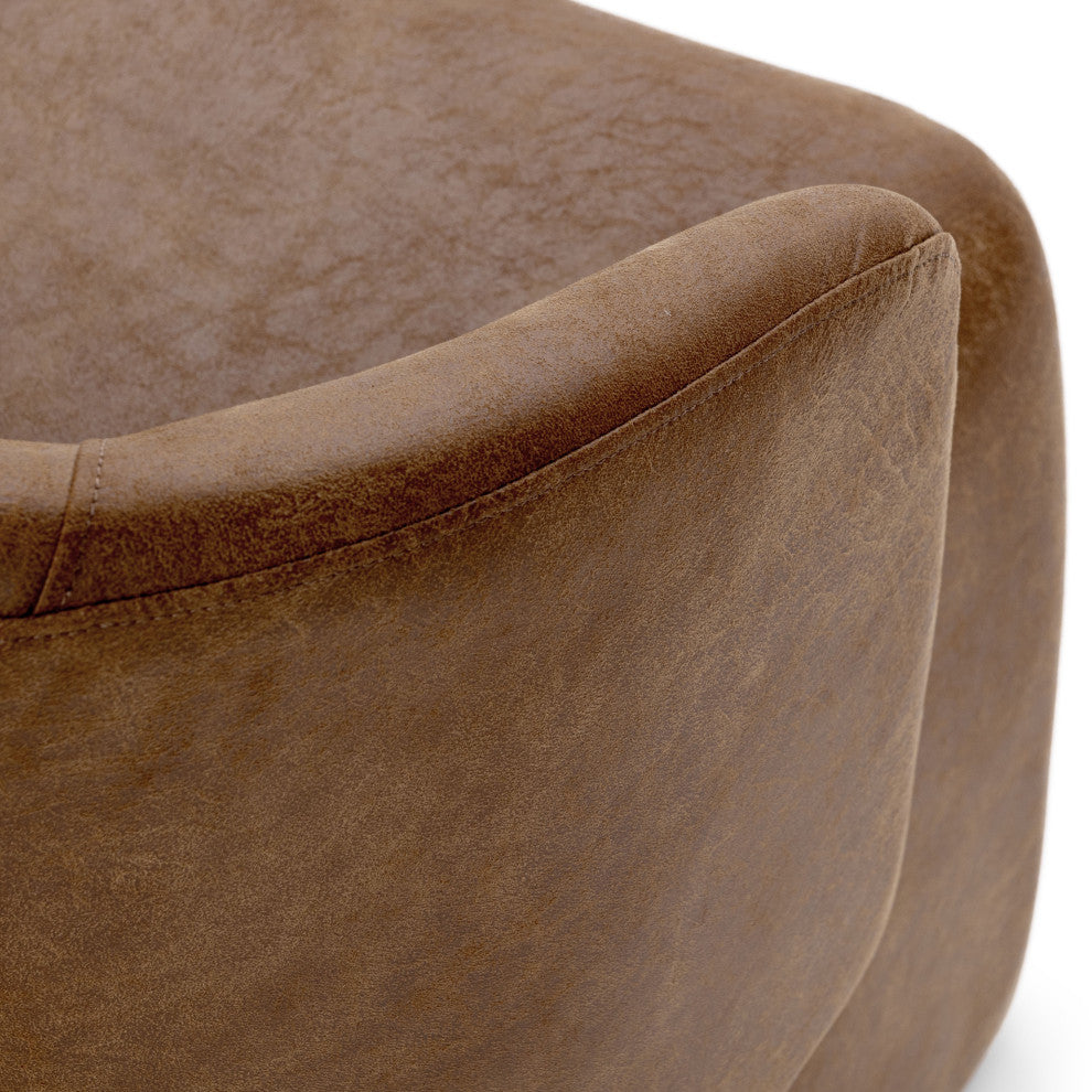 Halstead Upholstered Fabric Dining Chair, Cognac Leather