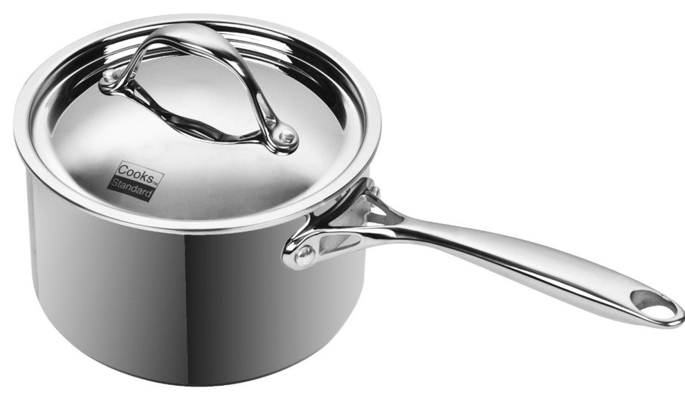 Cooks Standard Multi-Ply Clad Stainless-Steel 3-Quart Covered Sauce Pan