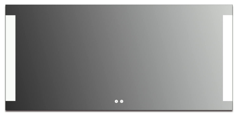 Frameless Rectangle LED Lighted Bath Vanity Mirror, 60" X 28"