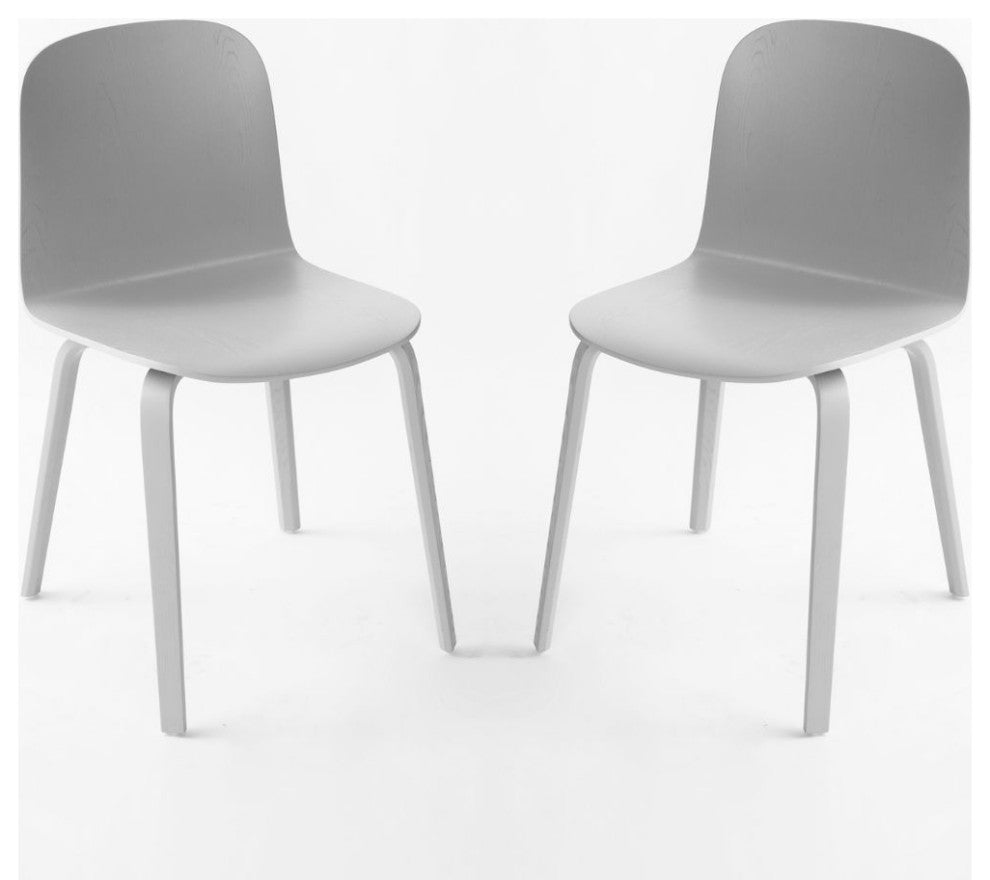 Elite Living Glen, Set of 2, Modern Wooden Dining Side Chair, White