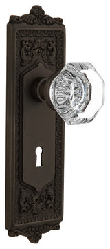 Egg & Dart Plate Privacy Waldorf Knob, Oil Rubbed Bronze