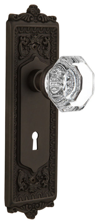 Egg & Dart Plate Privacy Waldorf Knob, Oil Rubbed Bronze