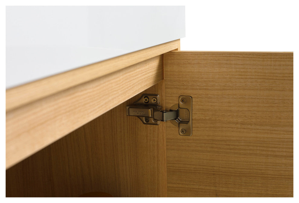 Wilmington Bath Vanity, Natural Oak, 30 Inch, Rose Gold Hardware