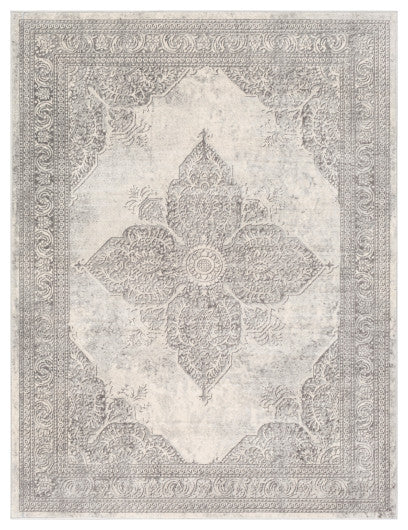 Surya Roma ROM-2304 9'x12'3" Rug, White/Light Gray/Medium Gray